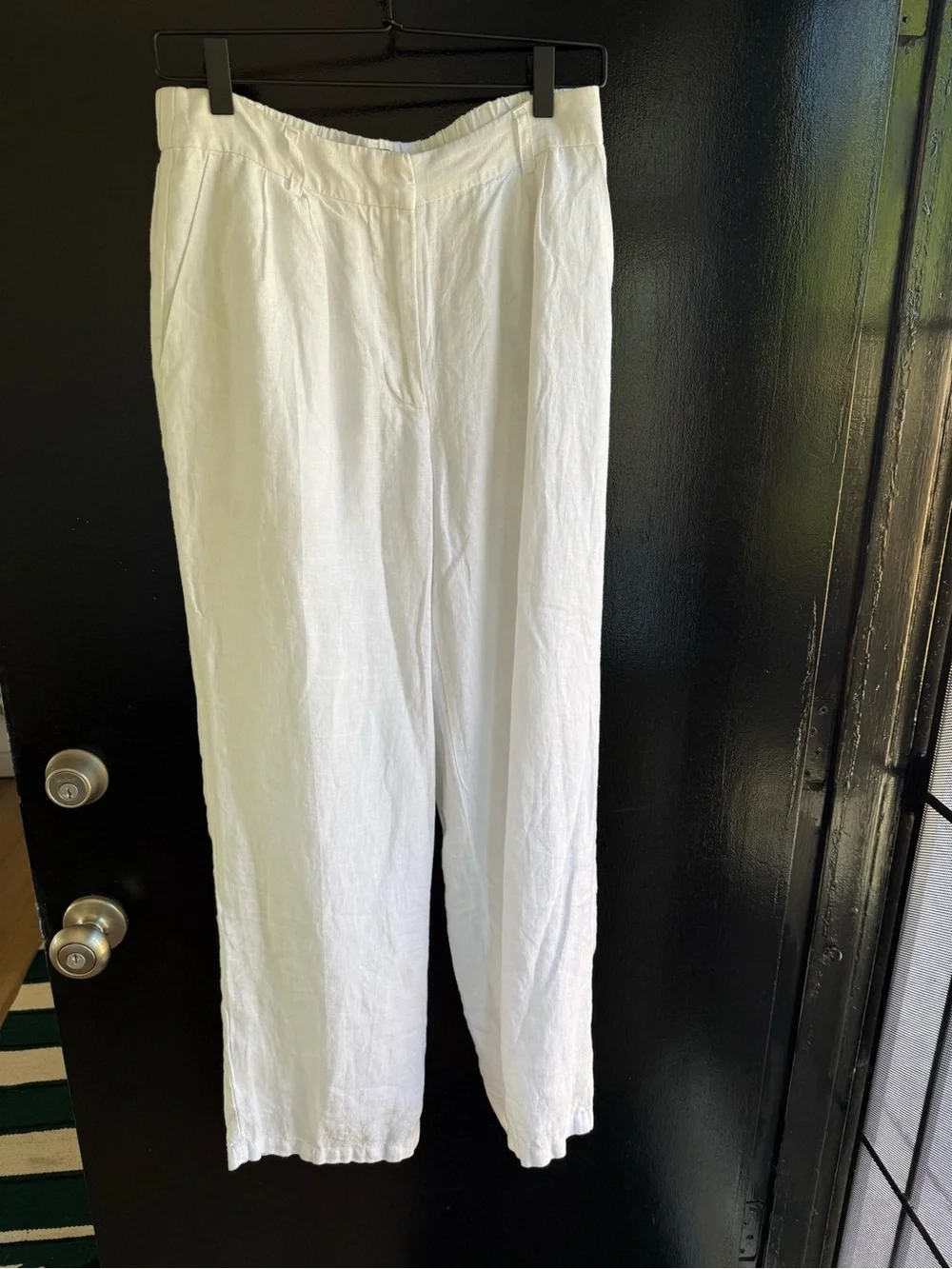 Quince White 100% European Linen Pleated Trousers (WORN ONCE)